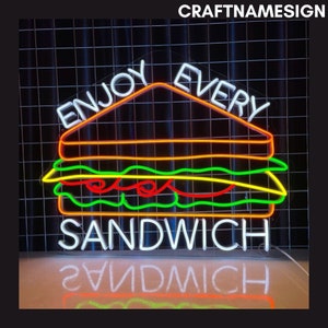 Enjoy Every Sandwich Led Sign, Sandwich Neon Sign, Custom Neon Sign, Sandwich Restaurant Decor, Sandwich Store Wall Art, Sandwich Lover Gift