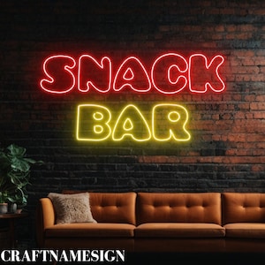 Neonowe znaki Snack Bar, Sklep spożywczy Snack Grocery Led Sign, Niestandardowe znaki neonowe, Sztuka ścienna restauracji Snack, Prezenty dla miłośników przekąsek, Neonowe dekoracje Snack Bar