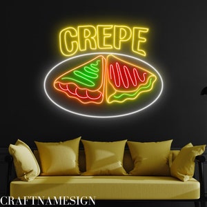 Crepe Neon Sign, Crepe Cake Led Sign, Custom Neon Sign, Cake Store Wall Decor, French Crepe Shop Sign, European Food Light Art, Bakery Decor