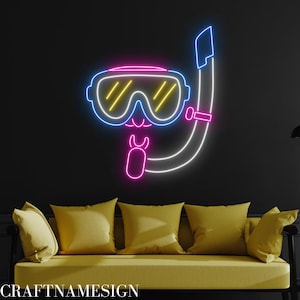 Diving Snorkel Mask Neon Sign, Scuba Diving Mask Led Sign, Custom Neon Sign, Diving Store Wall Art, Diving Equipment Shop Light, Diver Gifts