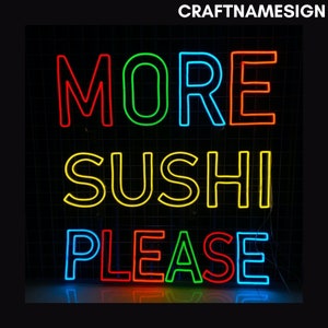 Altro Sushi Please Insegna al neon, Insegna LED per sushi giapponese, Insegna al neon personalizzata, Arredamento ristorante giapponese, Arte della parete del negozio di sushi, Regali per gli amanti del sushi