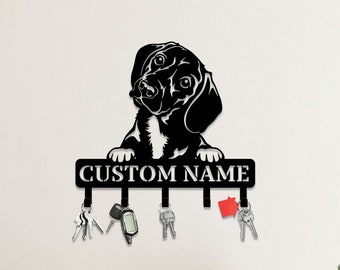 Custom Dachshund Dog Metal Key Holder, Entryway Coat Rack, Morden Key Hanger