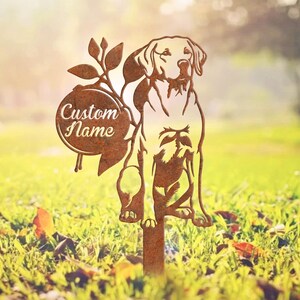 Custom Labrador Retriever Dog Rusty Metal Plaque With Stake, Labrador Dog Grave Marker Decor, Memorial Metal Stakes, Rusty Metal Yard Art