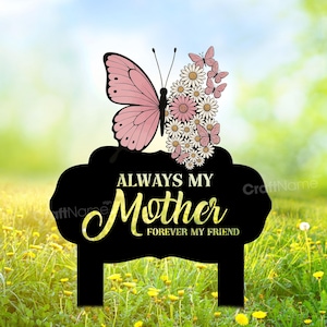 Personalized Floral Butterfly Memorial Plaque, Butterfly Memorial Metal Garden Stake, Custom Grave Marker for Butterfly Lovers, Garden Decor
