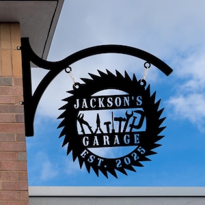 Custom Garage Workshop Wall Hanging Sign Metal Steel, Large Metal Laser Cut, Fathers Day gift, Car Repair Garage Automotive Wall Decor
