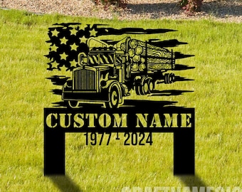 Custom Logging Workers Memorial Stake, Grave Marker Sign, Sympathy Plaque, Chainsaw Lover Gifts, Logging Lumber Memorial Sign, Logger Gifts