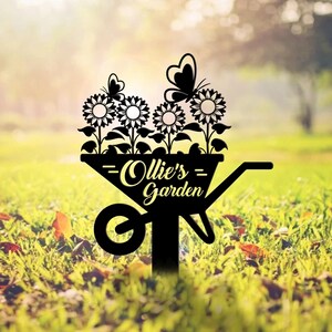 Custom Sunflower Metal Yard Stake Decor, Sunflower Metal Garden Sign With Stake, Personalized Sunflower Flower Garden Metal Stake Sign