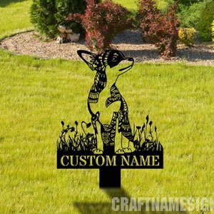 Custom Chihuahua Dog Memorial Stake, Dog Memorial Plaque with Stake, Pet Grave Markers, Chihuahua Dog Loss, Cemetery Stake, Pet Loss Gift