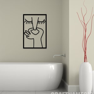 Girl Holds Nose Bathroom Metal Wall Art, Bathroom Funny Decor, Humour Girl Restroom Accessories ...
