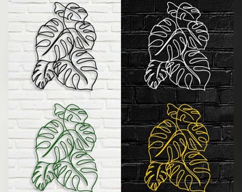 Monstera Leaf Metal Wall Art, Metal Wall Decor, Plant Wall Decor, Metal Wall Sculpture, Home Decor ,Modern Flower Art , Living Room Wall Art