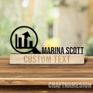 Custom Wooden Data Scientist Desk Name Plate, Science Lover Metal Nameplate for desk, Desk Office Decor, Desk Name Plate, New Job Gift