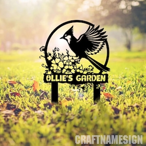 Customized Blue Jay Bird Garden Metal Sign With Stake, Blue Jay Bird Garden Stake Decor, Personalized Blue Jay Lover Garden Stake Sign