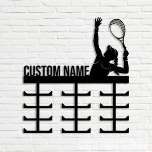 Custom Metal Tennis Medal Hanger Wall Art Led Light, Tennis Player ...
