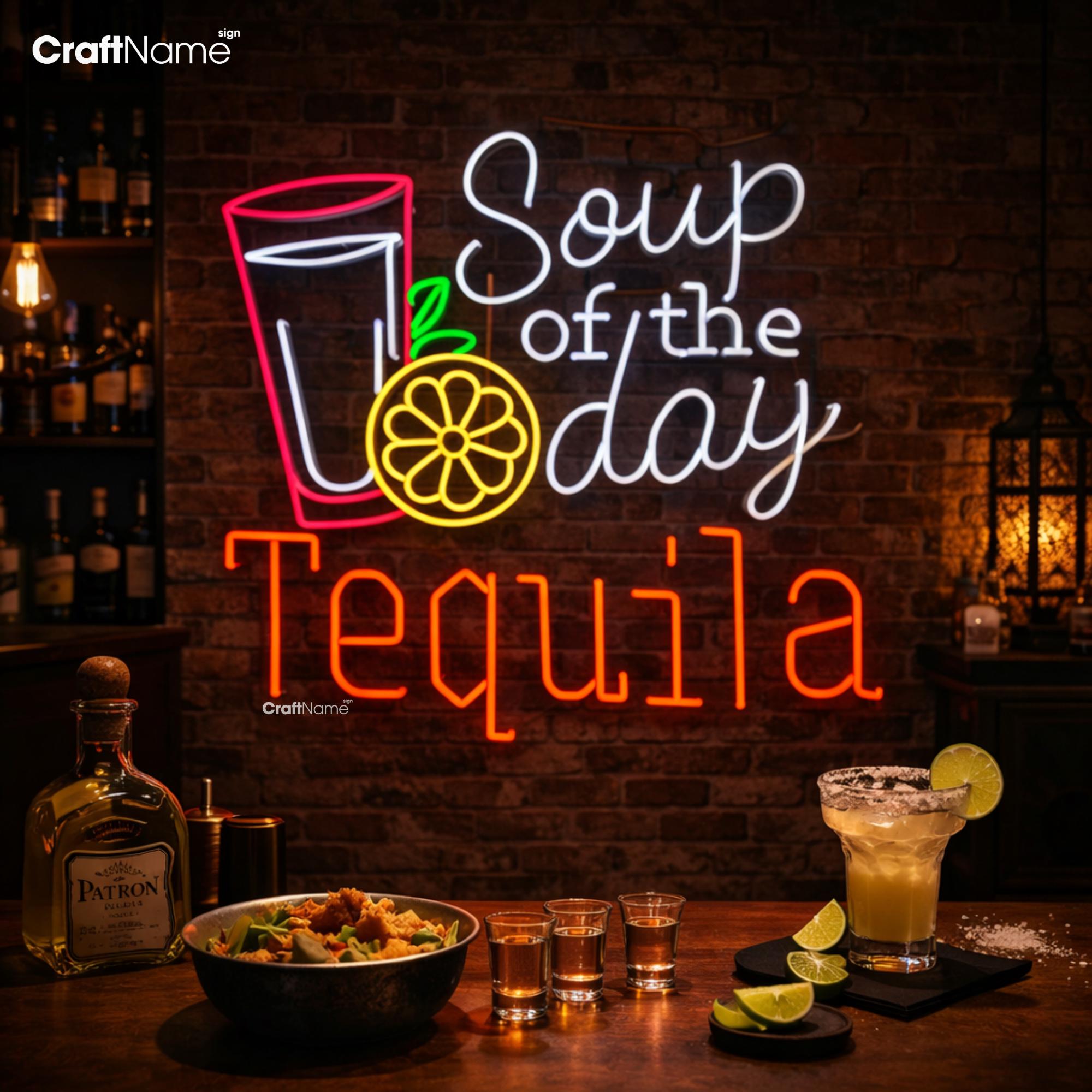 Tequila Neon Sign, Mexican Cocktail Bar Decor, Custom LED Sign - Etsy