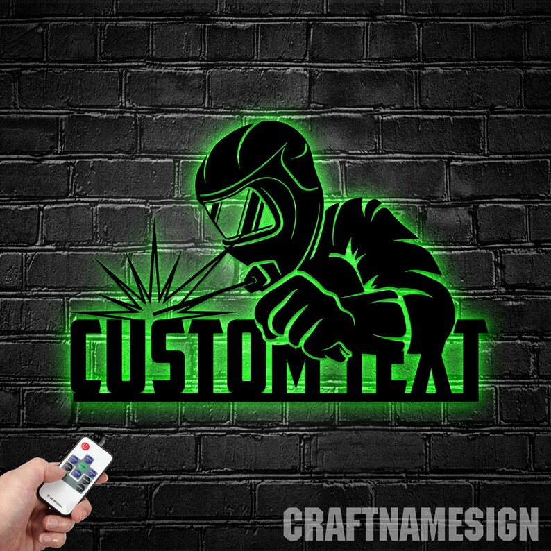 Custom Welding Metal Wall Art LED Light, Personalized Welder Name Sign Home Decor, Welder Sign, Welder Dad Gifts, Idea for Home Decor & Gift image 5