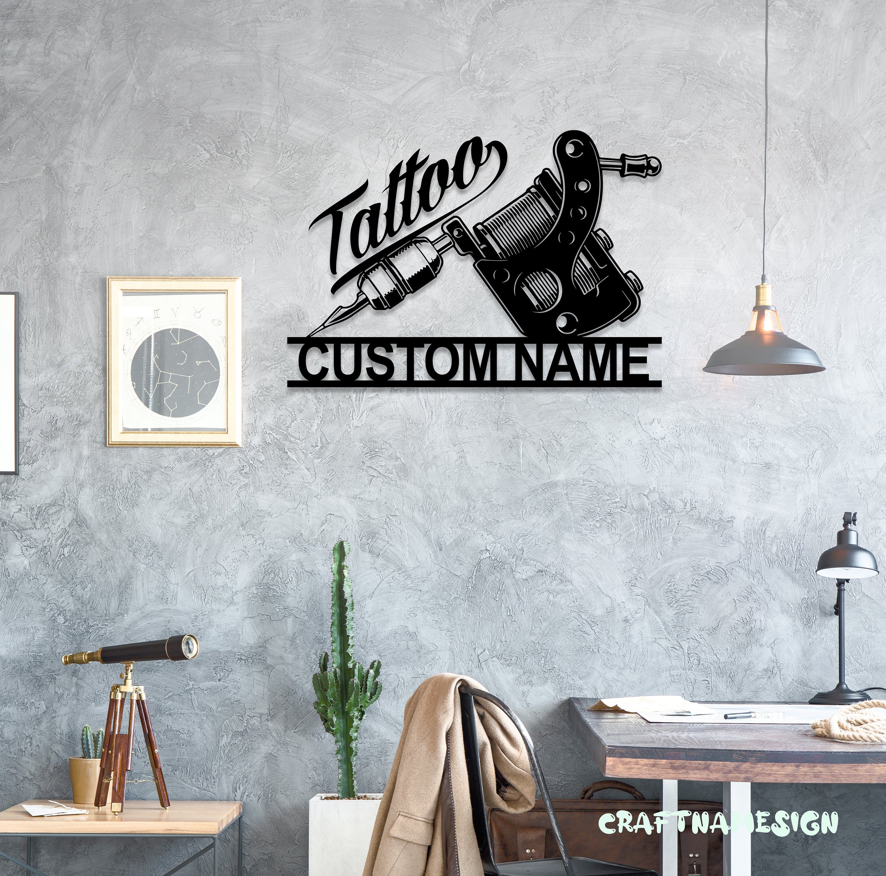 Personalized Tattoo Shop Sign Tattoo Studio Sign Tattoo Business Sign Tattoo  Artist Gifts - Custom Laser Cut Metal Art & Signs, Gift & Home Decor