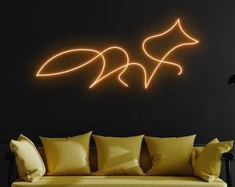 Minimalist Fox Neon Sign, Fox Line Led Sign, Custom Neon Sign, Fox Lover Gifts, Wild Animal Wall Decor, Fox Lover Gift, Fox Wall Art Light