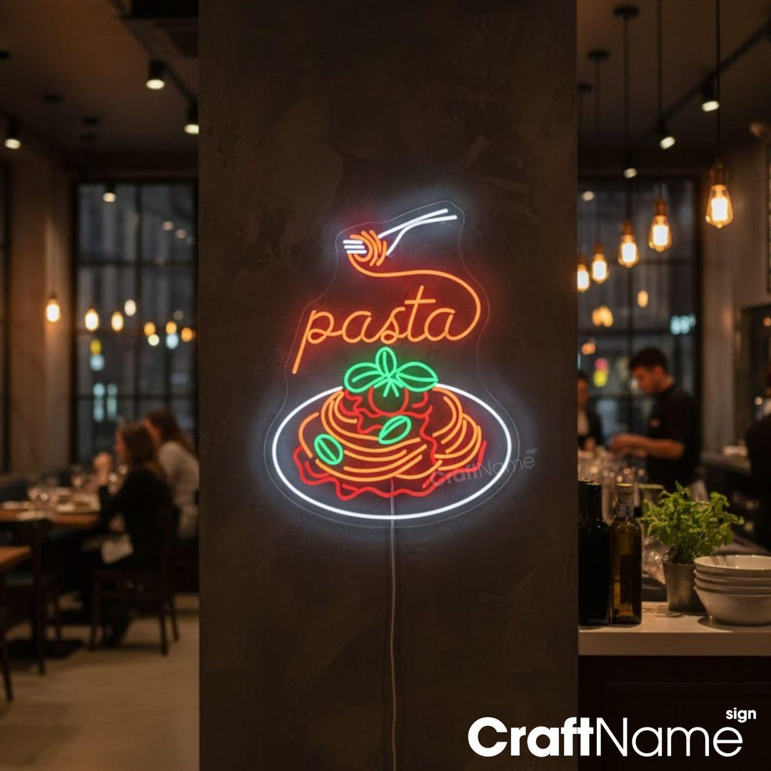 Pasta Neon Sign, Italian Restaurant Neon Light, LED Neon Wall