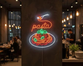 Pasta Neon Sign, Italian Restaurant Neon Light, LED Neon Wall