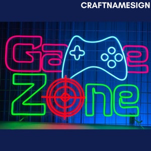 Game Zone Led Sign, Game Controller Zone Neon Sign, Custom Neon Sign, Game Bar Decor, Gaming Club Light, Game Lover Gifts, Gamer Room Decor