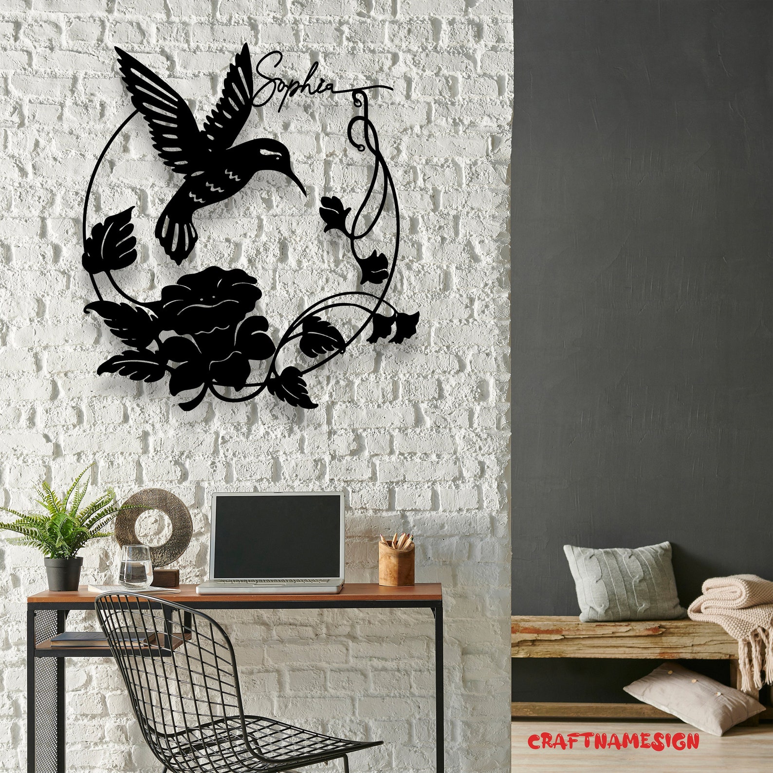 Custom Hummingbird Metal Wall Art LED Light - Personalized Hummingbird ...