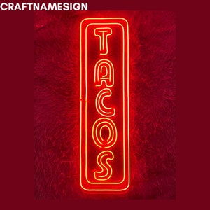 Open Tacos Neon Sign, Tacos Led Sign, Custom Neon Sign, Mexico Restaurant Wall Decor, Mexican Tacos Store Light, Tacos Lover Gifts