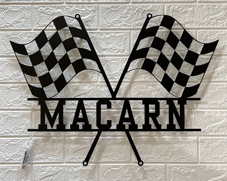 Custom Start Finish Racing Flag Metal Sign LED Light - Etsy