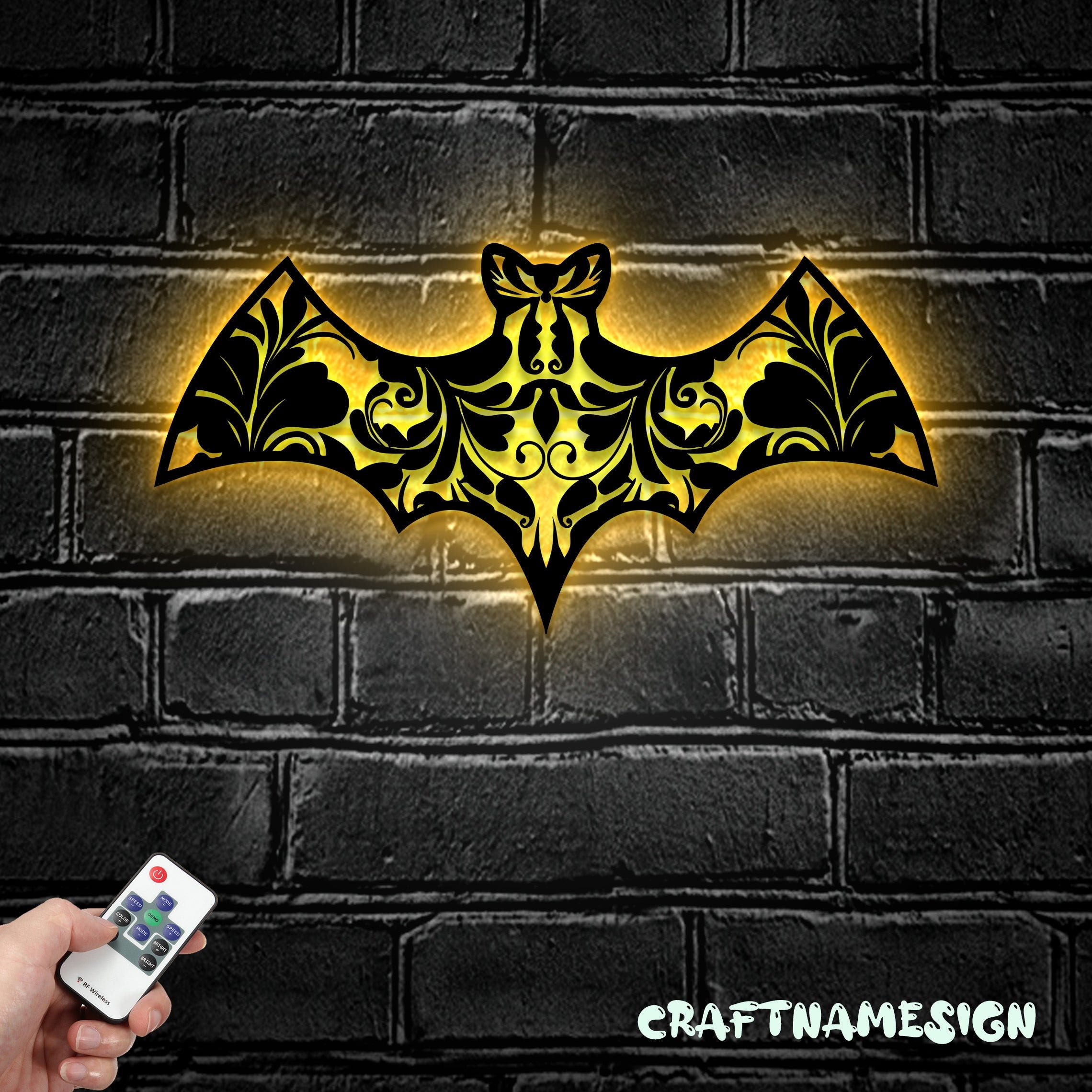 Insegna Al Neon LED A Forma Di Pipistrello Per Halloween - Luce Da Parete Blu, Alimentazione A Batterie