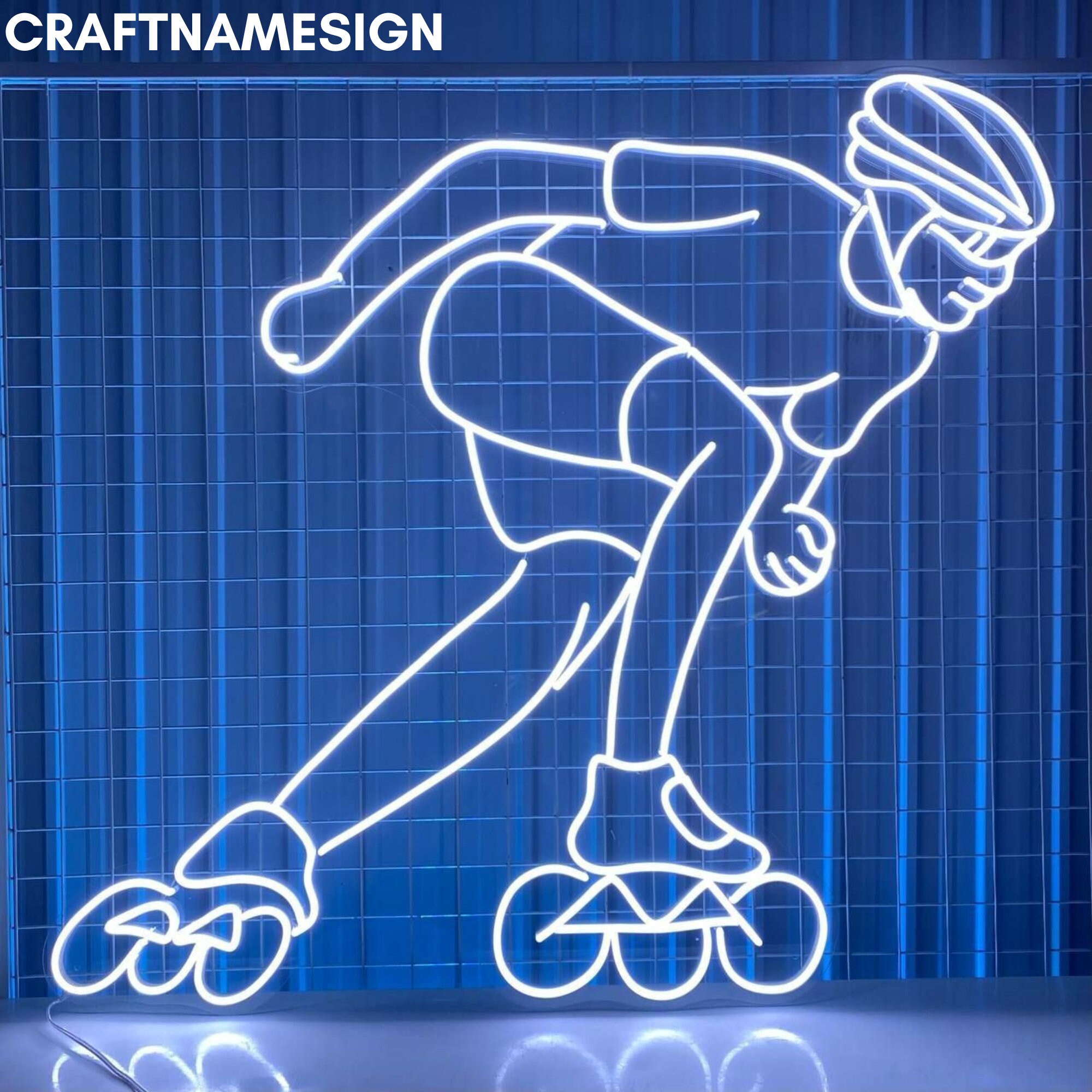 Let's Roll Neonschild LED - Dimmbar Rollschuh Dekoration Für Wand