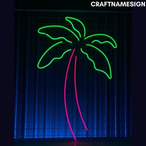 Palm Tree Neon Sign, Palm Tree Led Sign, Custom Neon Sign, Tropical Tree Led Light, Palm Leaves Wall Art, Palm Tree Lover Gift, Party Decor