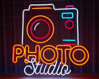 Photo Studio Neon Sign, Photo Studio Led Sign, Custom Neon Sign, Photographer Lover Gifts, Camera Store Wall Art Led Light, Cameraman Gifts