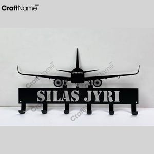 Custom Airplane Metal Key Holder, Airplane Pilot Decorative Key Holder ...