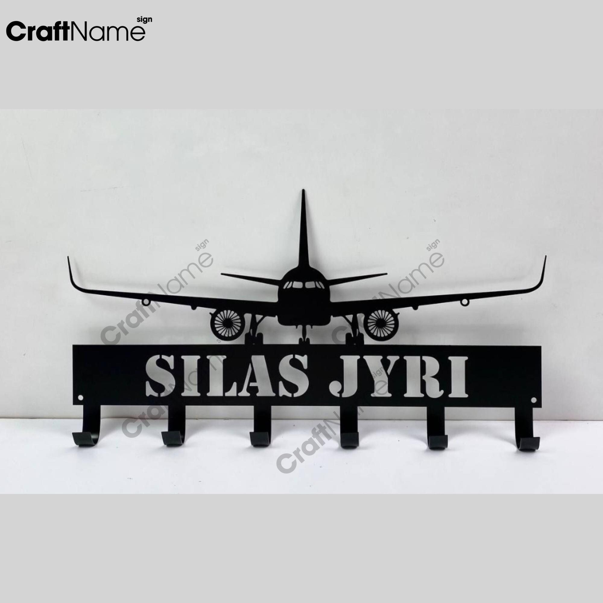 Custom Airplane Metal Key Holder, Airplane Pilot Decorative Key Holder ...