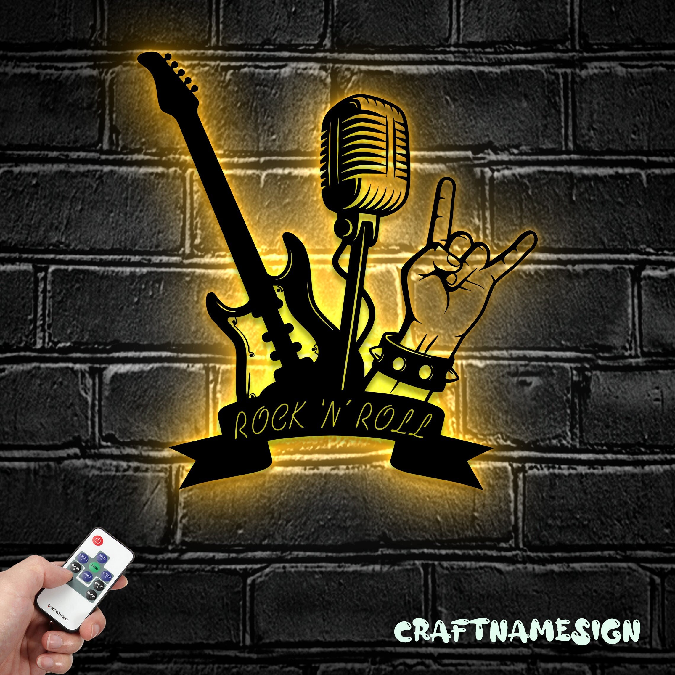 Selbstklebendes Türschild „E-GITARRE“ – Personalisierbar Mit Namen, HDF-Material, 20x6 Cm, Für Musiker & Fans