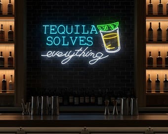 テキーラ ネオン ウォールサイン、メキシカンカクテル LED サイン