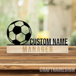 Custom Wooden Football Name Plate, Football Metal Nameplate for desk, Desk Nameplate, Football Player Desk Name Plate, Football Lover Gifts