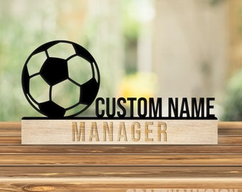 Custom Wooden Football Name Plate, Football Metal Nameplate for desk, Desk Nameplate, Football Player Desk Name Plate, Football Lover Gifts