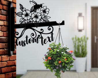 Kundenspezifische Bienenstock-Metallinnen-hängende Pflanzer-Wand-Kunst, personalisierte Bienen-hängender Pflanzer, Pflanzenhalter-Geschenk für Pflanzenliebhaber, Alien-Liebhabergeschenk