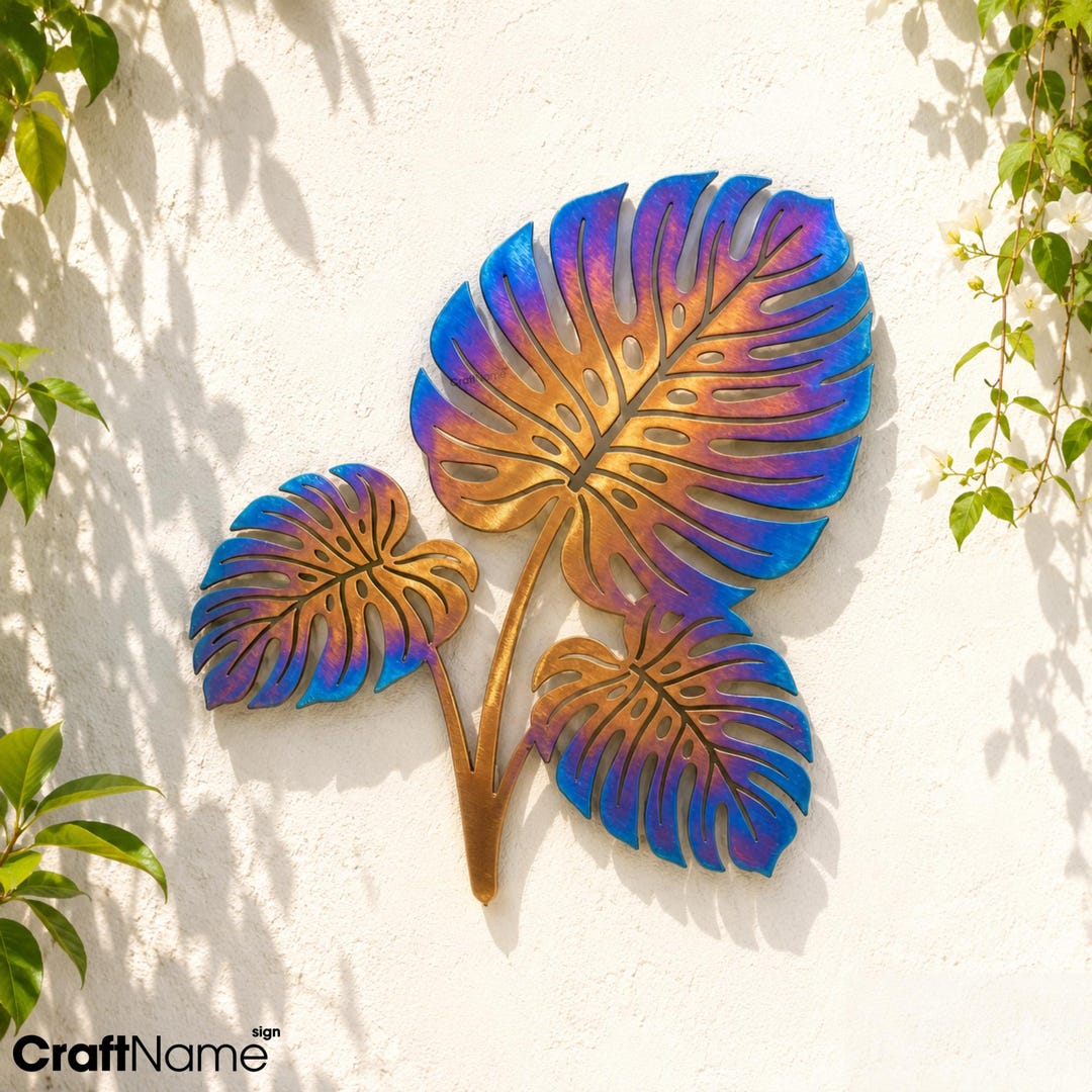 Monstera Metal Sign, Tropical Leaf Wall Art for Patio Garden Decor - Etsy