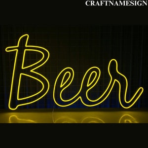 Beer Neon Light For Bar Pub Wall Decor, Beer Led Sign, Custom Neon Sign, Beer Bar Neon Night Light Decor, Open Beer Club Neon Led Sign