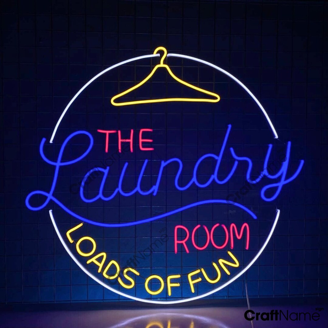 The Laundry Room Loads for Fun Neon Sign, Dry Cleaning Led Sign, Custom ...