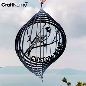 Personalized Metal Cardinal Wind Spinner Garden Hanging Sign, Cardinal Bird Wind Spinner Outdoor Decor, Garden Spinner Ornament Decorations