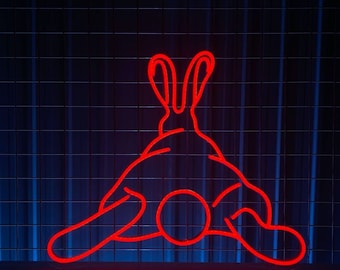 Funny Decoration With Rabbit Ass Butt Led Sign, Custom Neon Sign, Christmas Gift For Kids, Kid Room Decor, Rabbit Bunny Lover Gifts