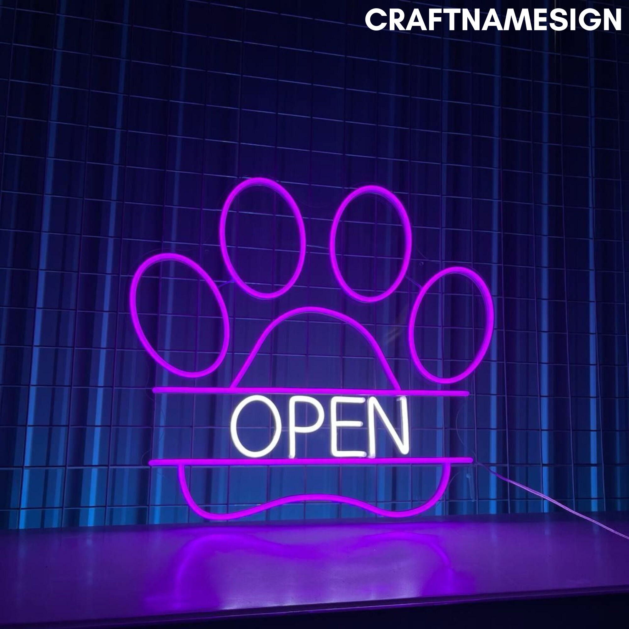 Dog Clinic Open Neon Sign, Pet Grooming Led Sign, Custom Neon Sign