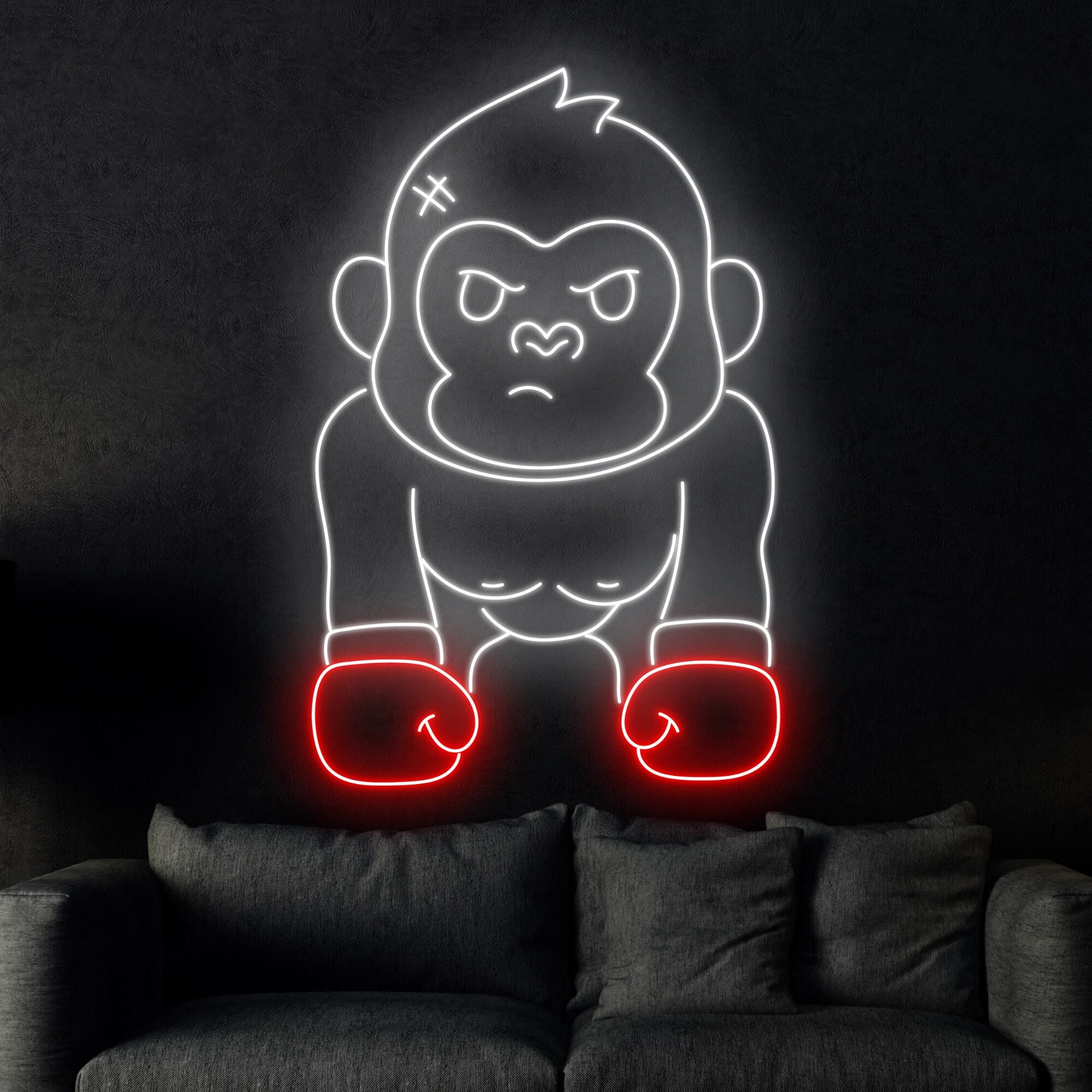 Gorilla Boxing Neon Sign, Boxing Led Sign, Custom Neon Sign, Boxing Shop Wall Deco, Boxing Club Neon, Sport Lover Gifts, Gifts For Kids