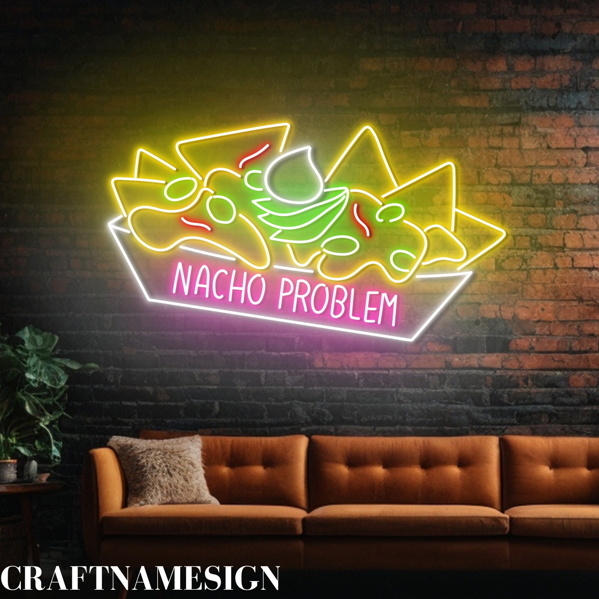 Nacho Problem Neon Sign, Nachos Led Sign, Custom Neon Sign, Fast Food ...