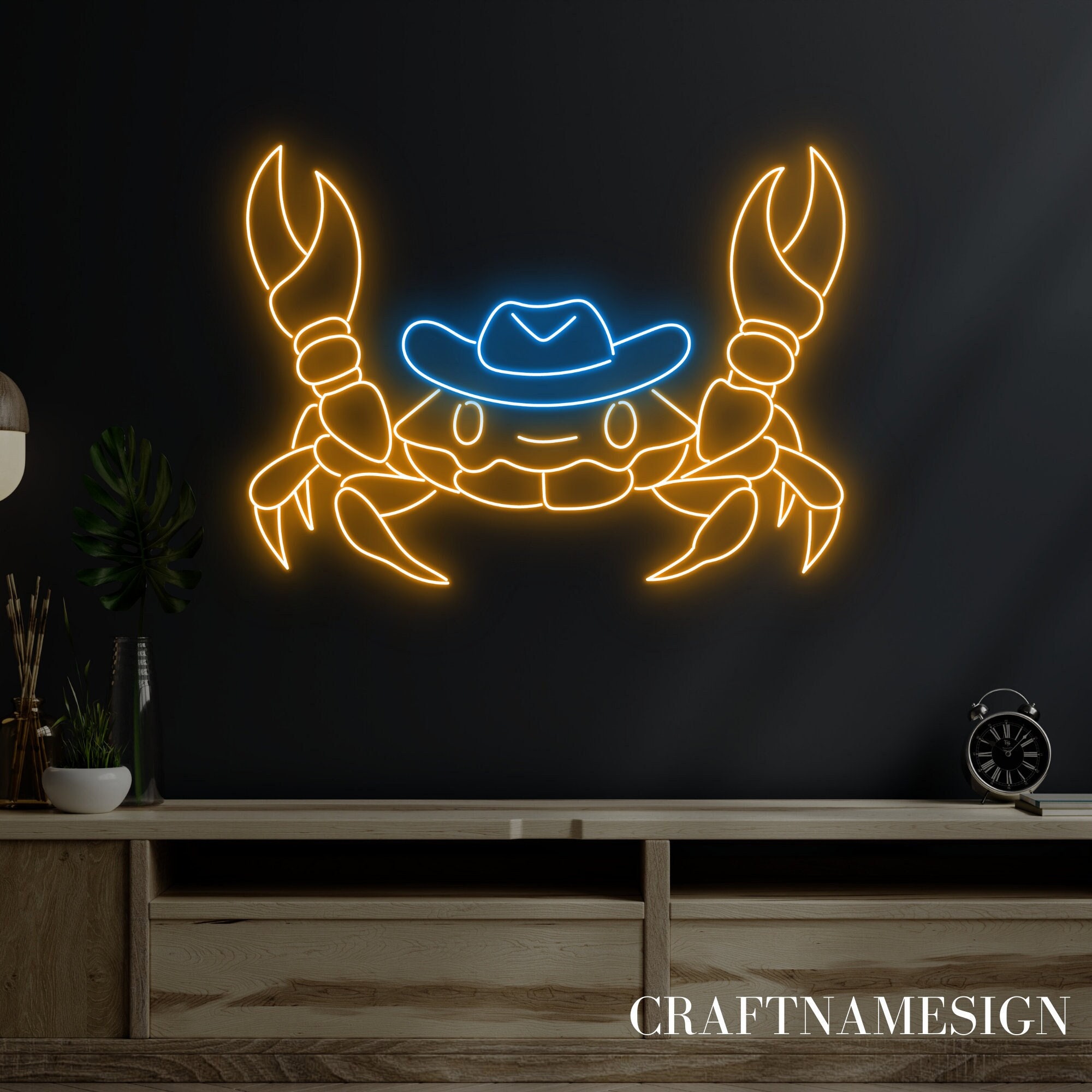 Panneau Autocollant Fresh Blue Crab – Décoration Restaurant Ou Commerce – Aluminium Vinyle