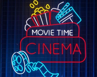 Cinema Movie Time Neon Sign, Movie Cinema Led Sign, Custom Neon Led Light voor Cinema Movie Theatre Wall Decor, Home Theatre Neon Lights