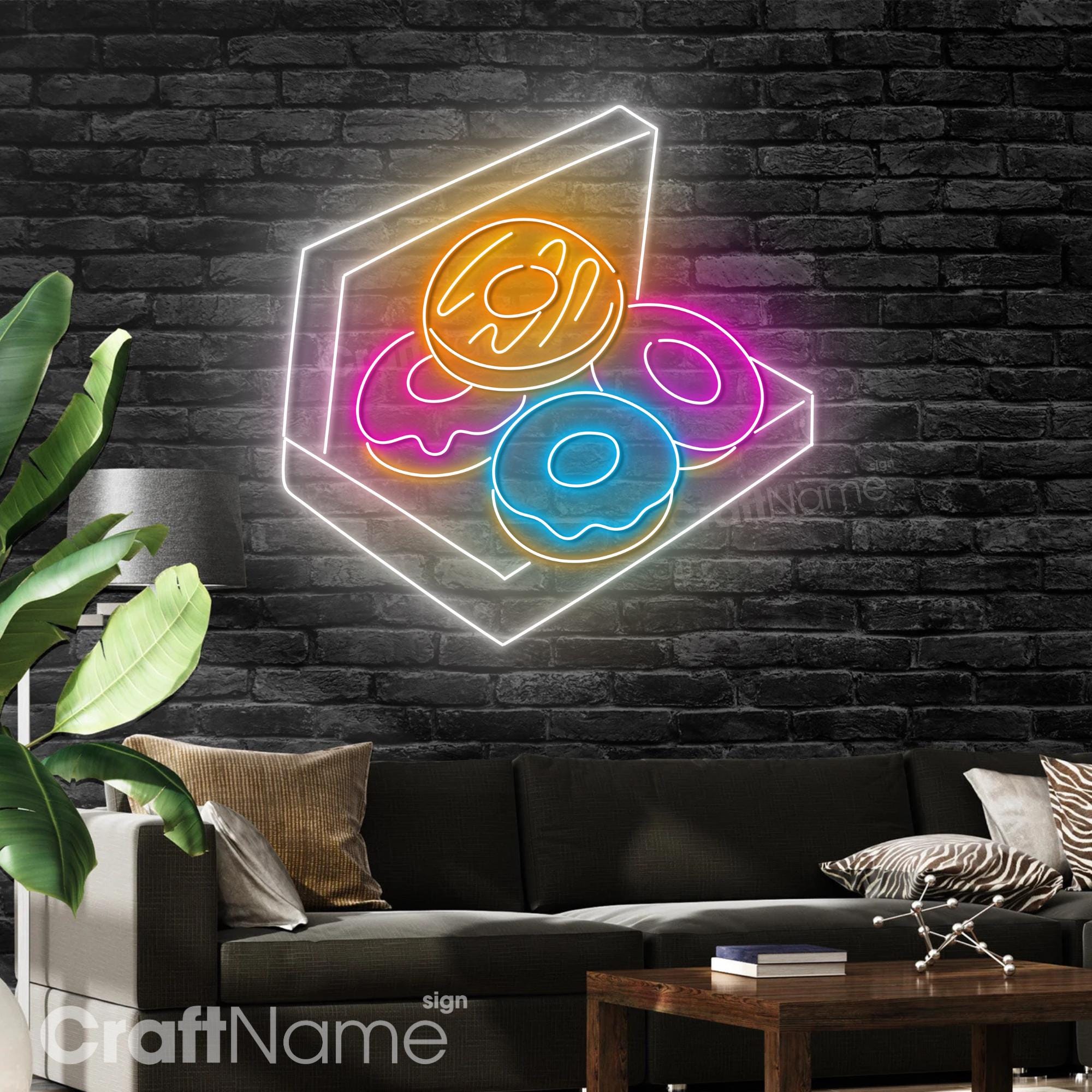Donuts Led Light, Donut Cake Neon Wall Art, Custom Neon Led Sign Donut ...