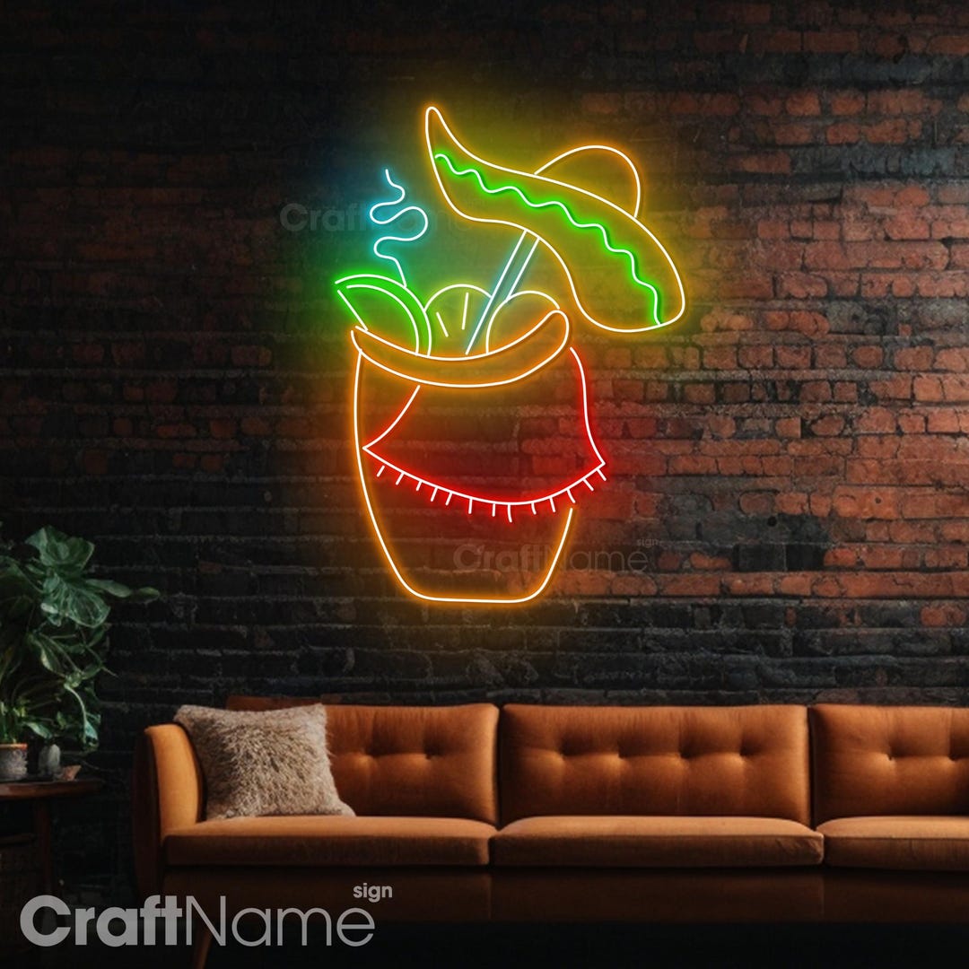 Mexican Cantarito Led Lights, Cantarito Cocktails Neon Light Sign ...